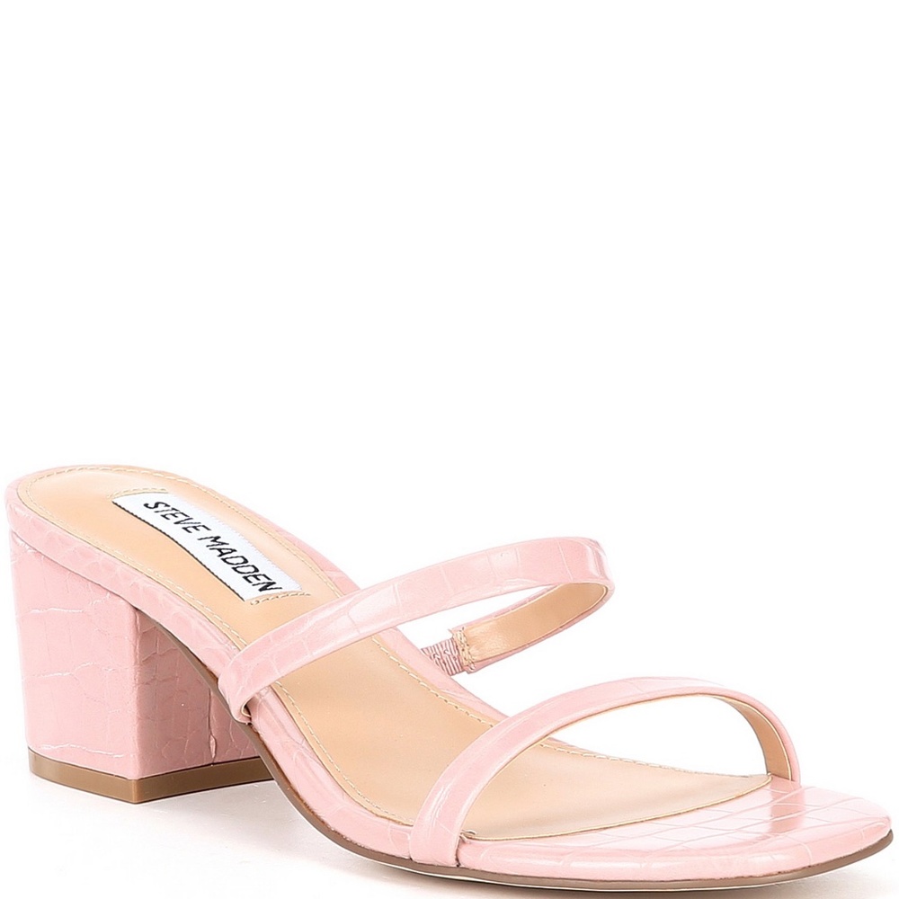 Nwot Steve Madden Issy Block Heel Slide Sandal Pi… - image 1